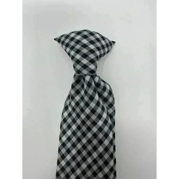 Youth Clip On Neck Tie - Set of Two - Black/White and Blue/Gray - Picture 3 of 11